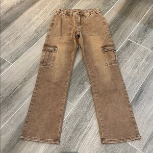 NWT Anniewear Toffee Denim Cargo Pants, Size Small